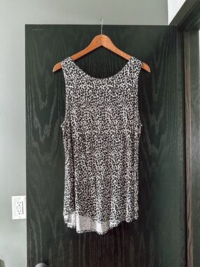 Old Navy Luxe XL Leopard Print Tank - Black & White
